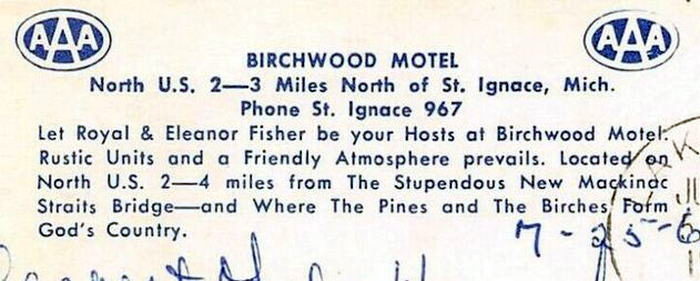 Birchwood Motel - Vintage Postcard